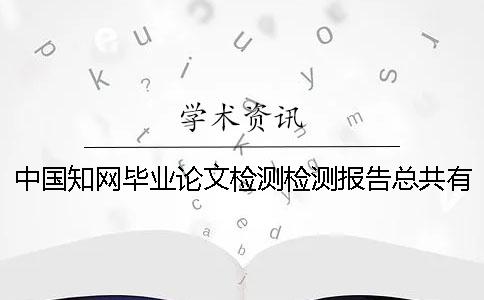 中國(guó)學(xué)術(shù)畢業(yè)論文檢測(cè)檢測(cè)報(bào)告總共有幾份？