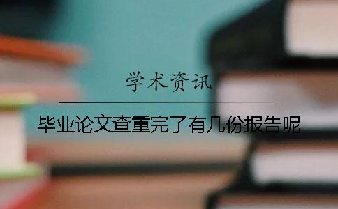 畢業(yè)論文查重完了有幾份報告呢 畢業(yè)論文查重完了有幾份報告呢