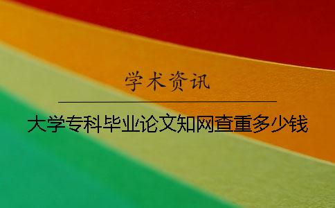 大學專科畢業論文學術查重多少錢