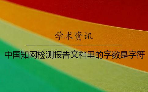 中國學術檢測報告文檔里的字數是字符還是字數