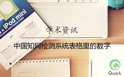 中國學術檢測系統表格里的數字