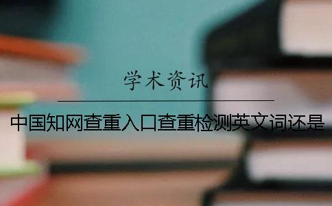 中國學術查重入口查重檢測英文詞還是字母