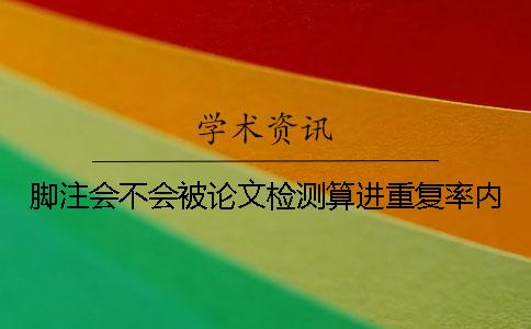 腳注會不會被論文檢測算進重復率內？