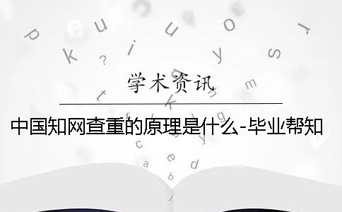 中國學術查重的原理是什么？-畢業幫學術查重