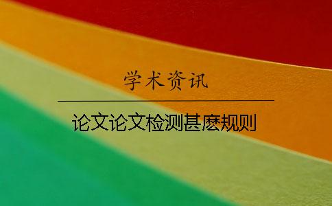 論文論文檢測甚麼規則
