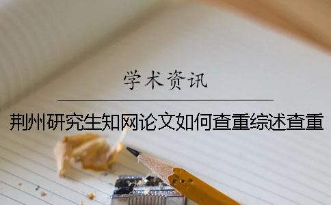 荊州研究生學術論文如何查重？綜述查重嗎？