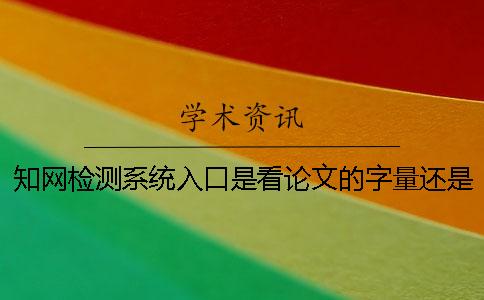 學術檢測系統入口是看論文的字量還是字符數？