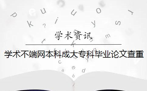 學術不端網本科成大專科畢業論文查重