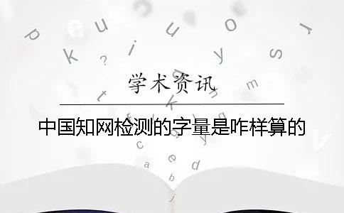 中國學術檢測的字量是咋樣算的？
