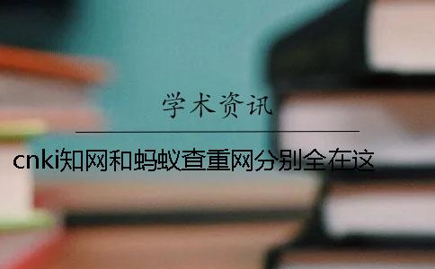 cnki學術和螞蟻查重網分別全在這里了